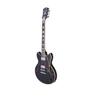 D'Angelico Premier Mini DC Semi-Hollow Electric Guitar, Black Flake