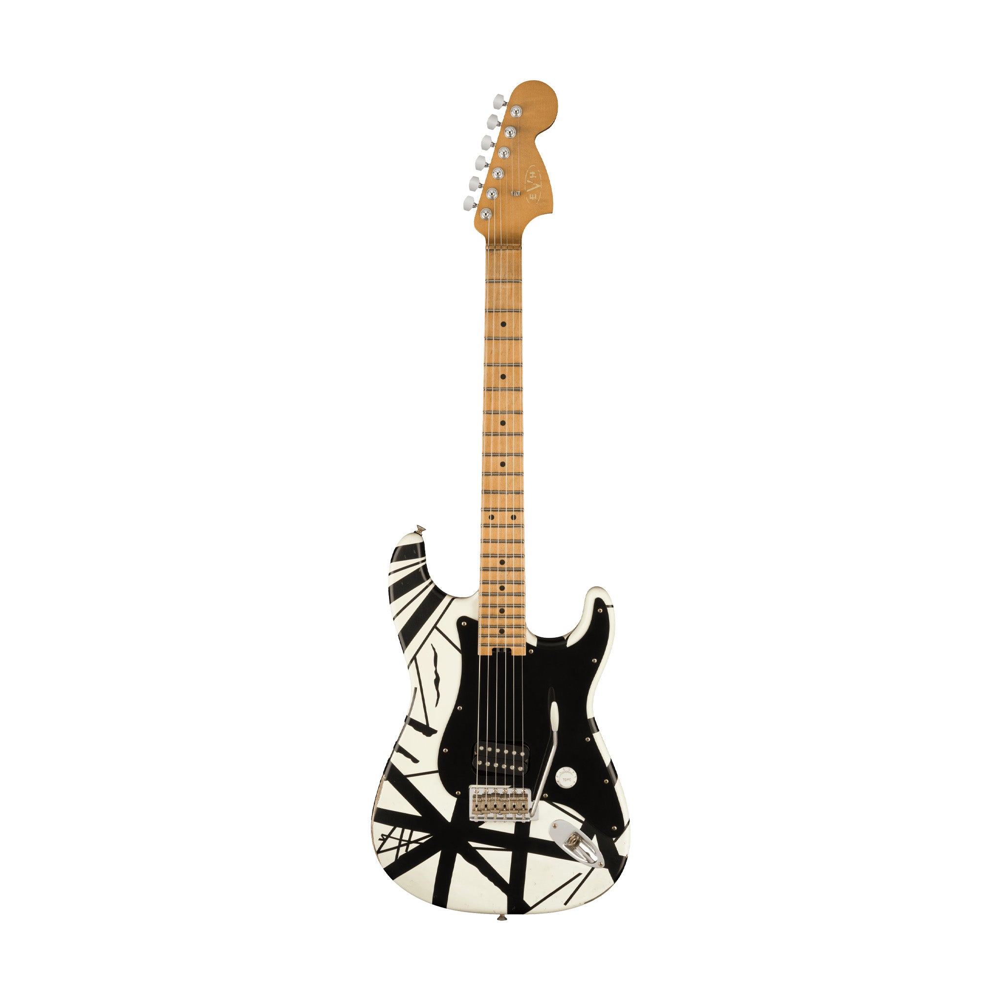 EVH Striped Series 78 Eruption Electric Guitar, Black/White
