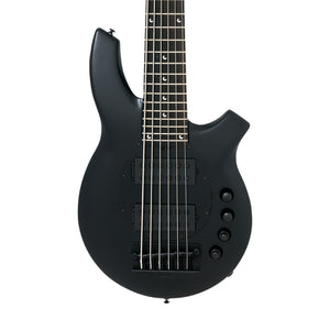 Ernie Ball Music Man Bongo 6-String Bass Guitar, Ebony FB, Stealth Black