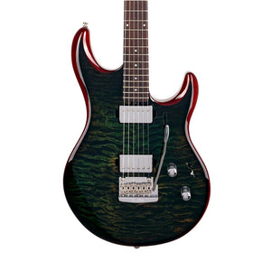 Ernie Ball Music Man Luke III HH Electric Guitar, RW FB, Luscious Green Quilt