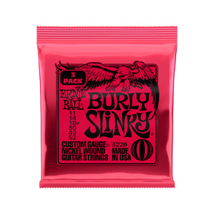 Ernie Ball Burly Slinky Nickel Wound Electric Guitar Strings, 11-52, 3-Pack