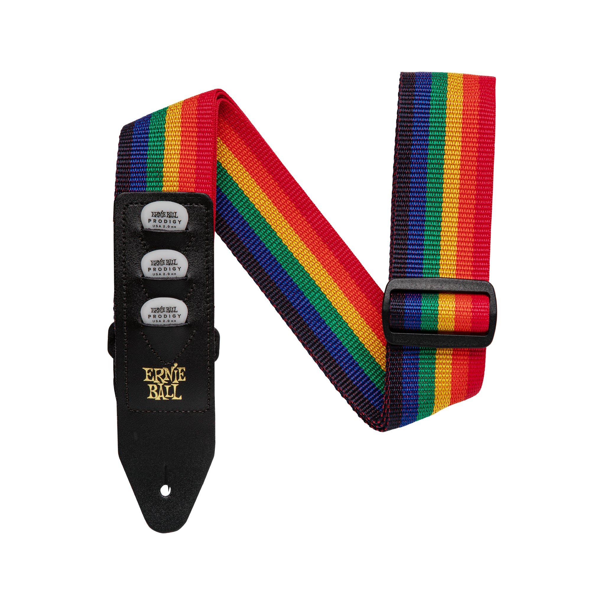 Ernie Ball Pickholder Guitar Strap, Rainbow