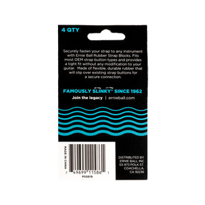 Ernie Ball Rubber Strap Blocks, 4-Pack, Blue