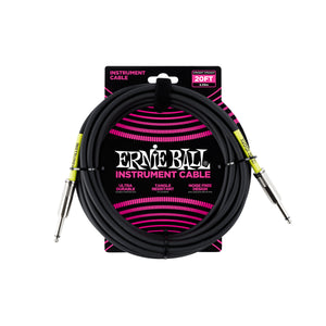 Ernie Ball 20' Straight / Straight Instrument Cable Black