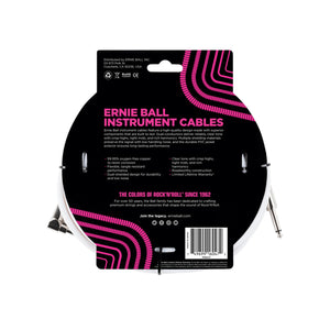Ernie Ball 20ft Straight / Angle Instrument Cable White