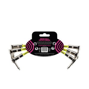 Ernie Ball 6' Angle to Angle Patch Cable, 3-Pack, White
