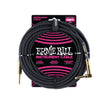 Ernie Ball 25ft Braided Straight to Angle Instrument Cable, Black
