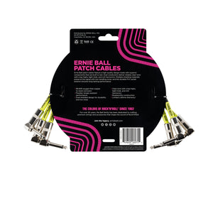 Ernie Ball 1 FT Angle to Angle Patch Cable, 3-Pack, Black