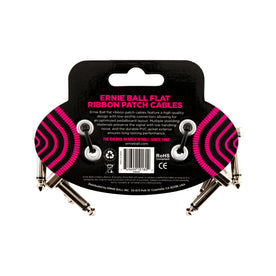 Ernie Ball 3Inch Flat Ribbon Patch Cable, 3-Pack, Black