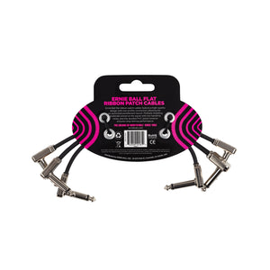 Ernie Ball 6Inch Flat Ribbon Patch Cable, 3-Pack, Black