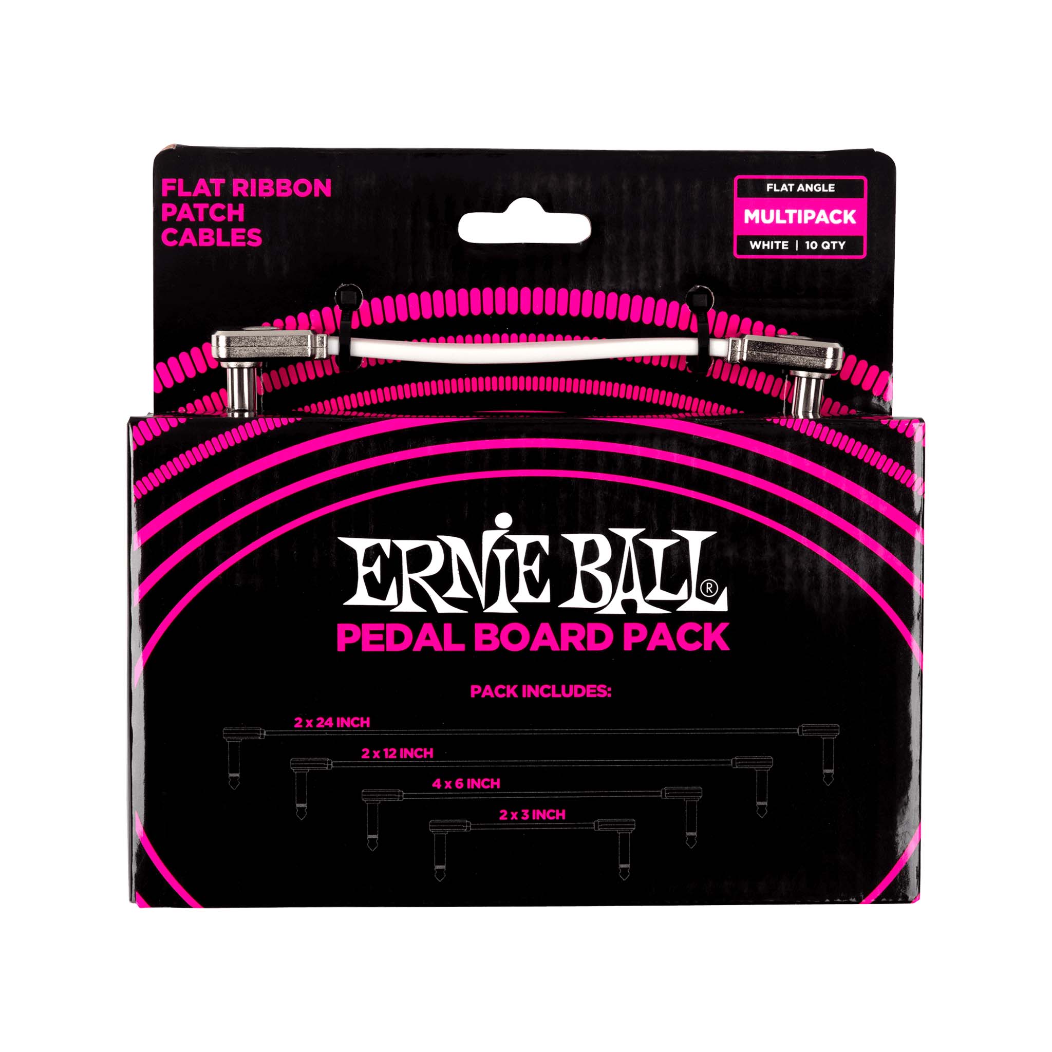 Ernie Ball Multipack Right Angle to Right Angle Flat Ribbon Pedalboard Patch Cable