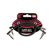 Ernie Ball 12 inch Flat Ribbon Stereo Patch Cable, Black, Pack of 2