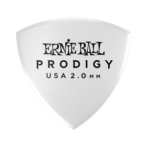 Ernie Ball 2.0mm Large Shield Prodigy Guitar Picks, 6-Pack, White