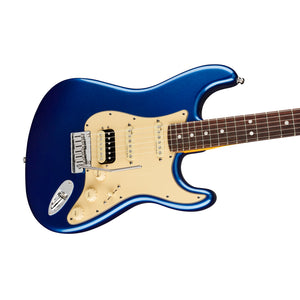 Fender American Ultra HSS Stratocaster Electric Guitar, RW FB, Cobra Blue