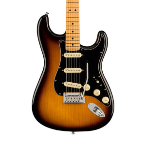 Fender American Ultra Luxe Stratocaster Electric Guitar, Maple FB, 2-Color Sunburst