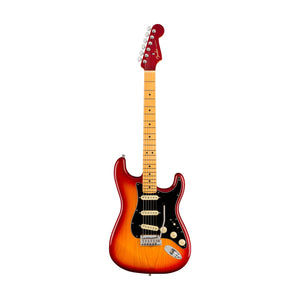 Fender American Ultra Luxe Stratocaster Electric Guitar, Maple FB, Plasma Red Burst