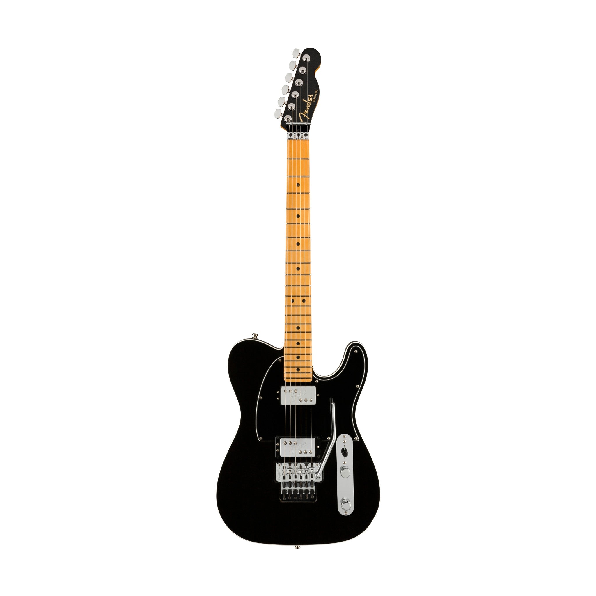 Fender American Ultra Luxe Telecaster Floyd Rose HH Electric Guitar, Maple FB, Mystic Black