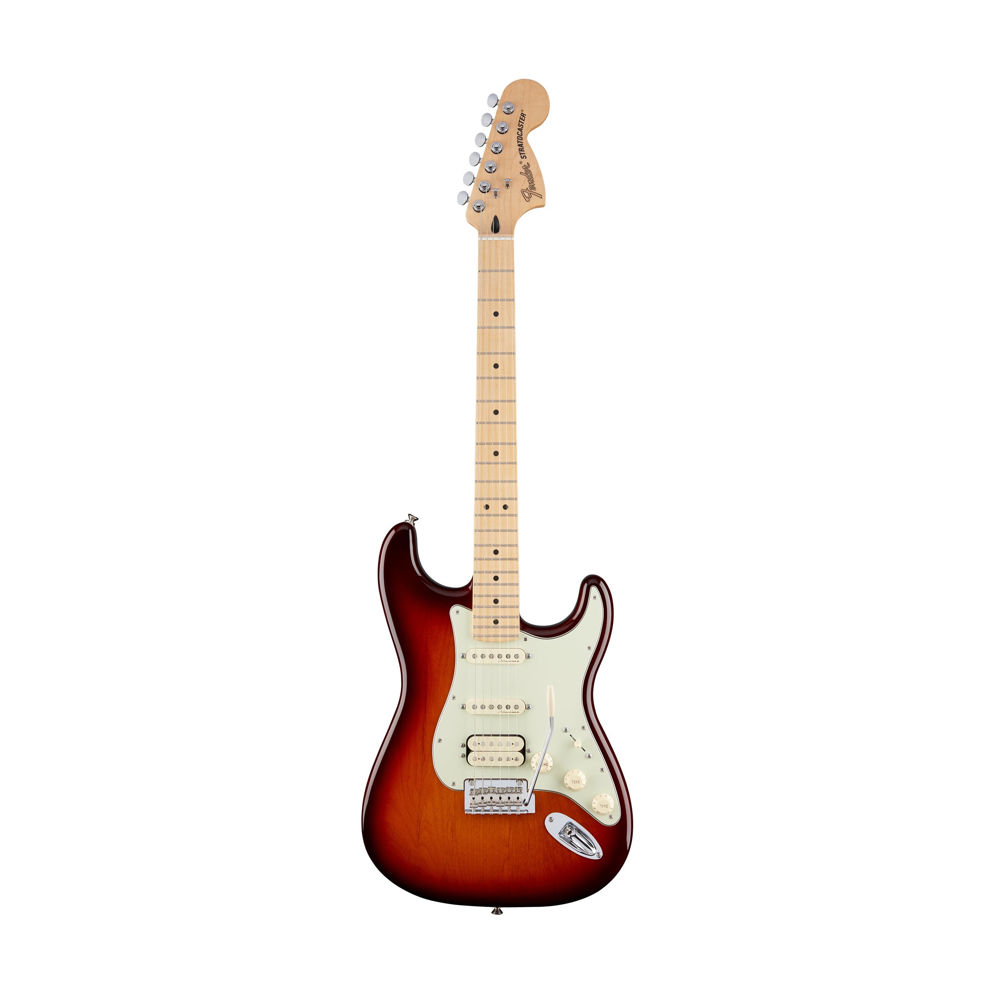 Fender Deluxe Stratocaster HSS Electric Guitar w/Gigbag, Maple FB, Tobacco Sunburst