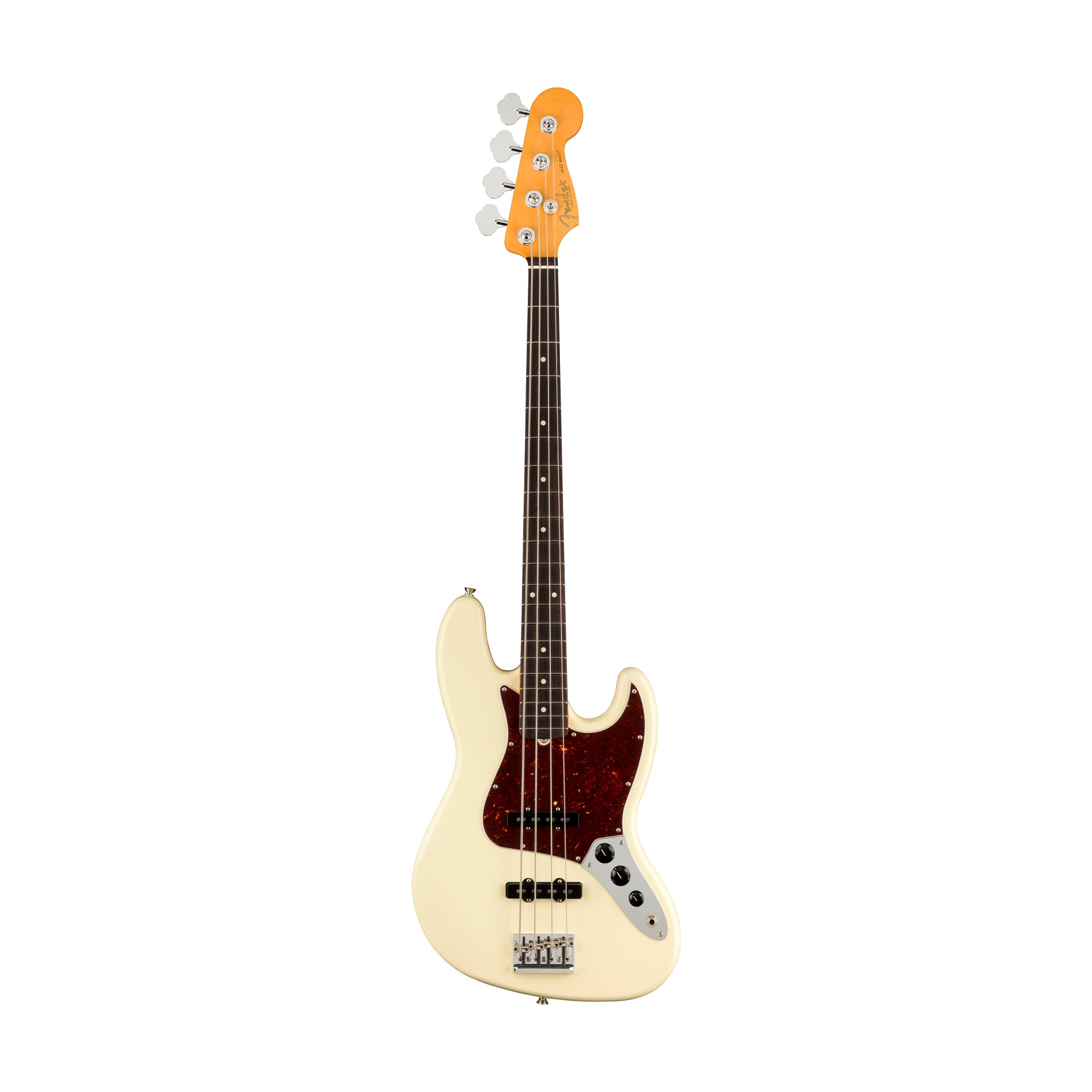 Fender American Professional II Jazz Bass Electric Guitar, RW FB, Olympic White