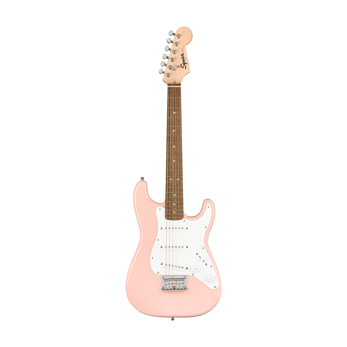 【10714】 Squier Stratocaster mini pink Squier Mini Stratocaster Electric Guitar, Laurel FB, Shell