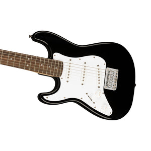 Squier Mini Stratocaster Left-Handed Electric Guitar, Laurel FB, Black