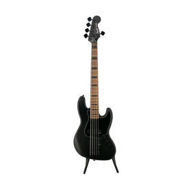 Squier FSR Contemporary Active Jazz V Bass Guitar, Flat Black 