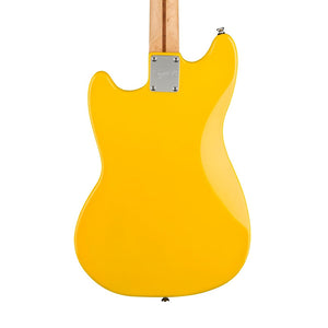 Squier FSR Bullet Competition HH Mustang Guitar w/ Black Stripes, Laurel FB, Graffiti Yellow
