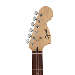 Squier FSR Bullet Competition HH Mustang Guitar w/ Black Stripes, Laurel FB, Graffiti Yellow