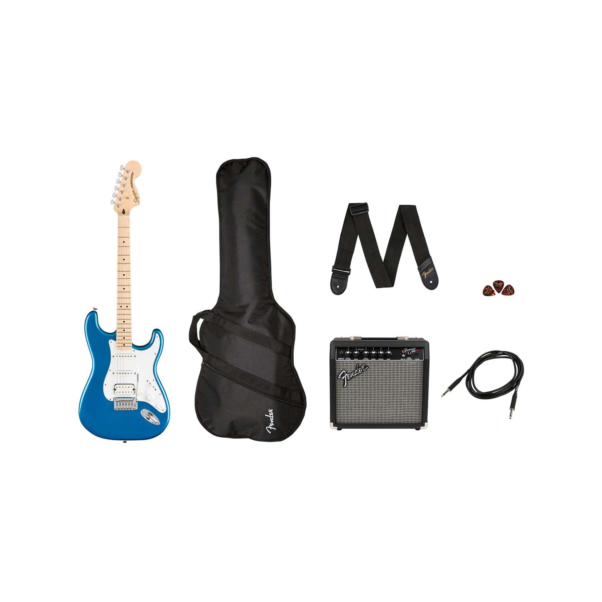 Squier Affinity Series HSS Stratocaster Guitar Pack, Maple FB