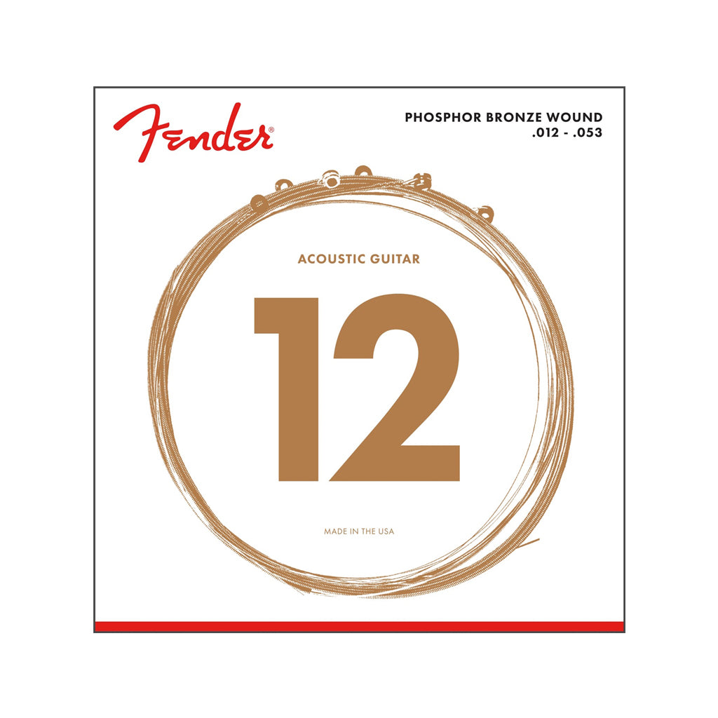 Fender 60L Phosphor Bronze Light Acoustic Guitar Strings, 12-53