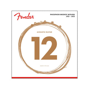Fender 60L Phosphor Bronze Light Acoustic Guitar Strings, 12-53