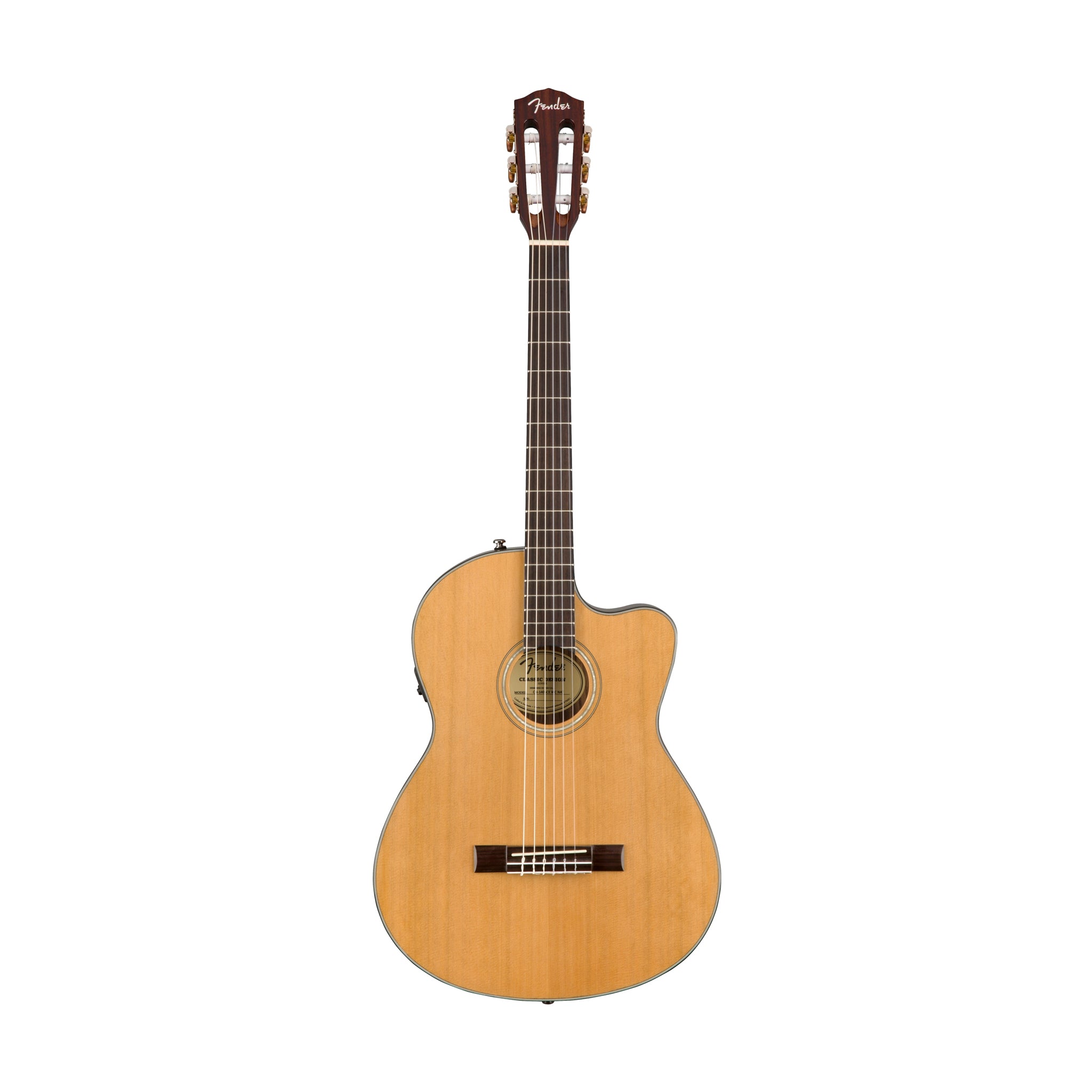 Fender CN-140SCE Nylon Classical Guitar w/Case, Walnut FB, Natural
