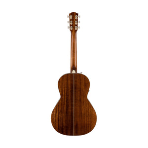 Fender PM-2E Standard Parlor Acoustic Guitar w/Case, Ovangkol FB, Natural