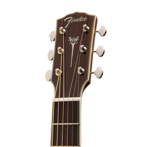 Fender PM-2E Standard Parlor Acoustic Guitar w/Case, Ovangkol FB, Natural
