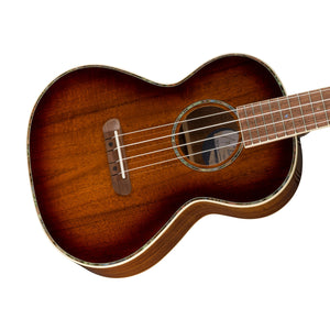 Fender Montecito Tenor Acoustic-Electric Ukulele w/Bag, Walnut FB, Shaded Edge Burst