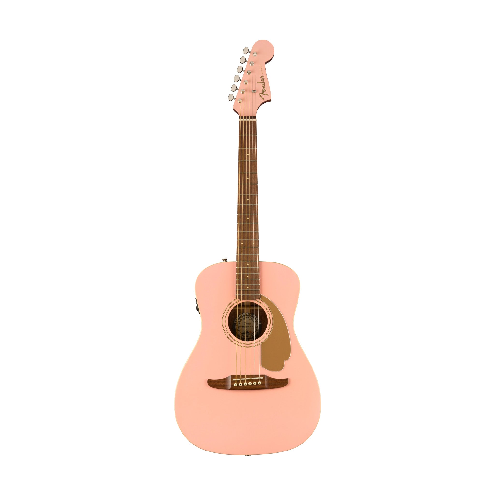 Fender FSR California Malibu Player Small-Bodied Acoustic Guitar, Walnut FB, Shell Pink