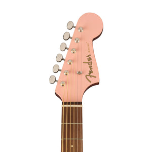 Fender FSR California Malibu Player Small-Bodied Acoustic Guitar, Walnut FB, Shell Pink