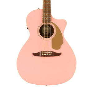 Fender FSR California Newporter Player Medium-Sized Acoustic Guitar, Walnut FB, Shell Pink