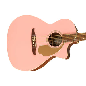 Fender FSR California Newporter Player Medium-Sized Acoustic Guitar, Walnut FB, Shell Pink