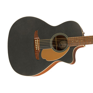 Fender FSR California Newporter Player Med-Sized Acoustic Guitar, Walnut FB, Charcoal Frost Metallic