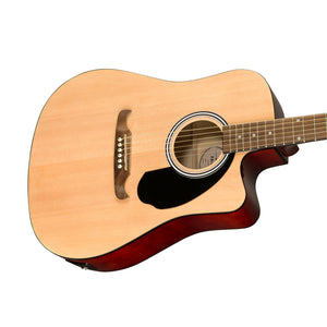 Fender FA-125CE Dreadnought Acoustic Guitar, Walnut FB, Natural
