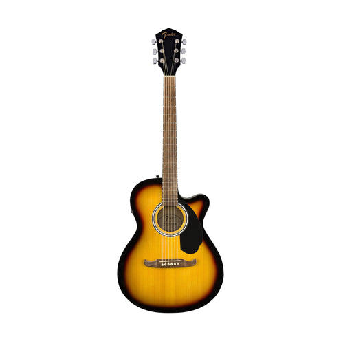 Fender FA-135CE Concert Acoustic Guitar, Walnut FB, Sunburst