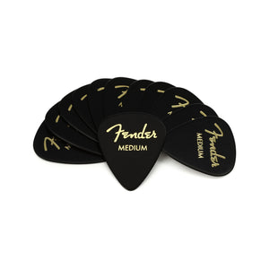 Fender 351 Premium Medium Guitar Pick, Black, 12-Pack
