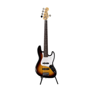 Fender Japan Hybrid II Jazz Bass V Guitar, RW FB, Mystic 3-Tone Sunburst
