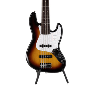 Fender Japan Hybrid II Jazz Bass V Guitar, RW FB, Mystic 3-Tone Sunburst