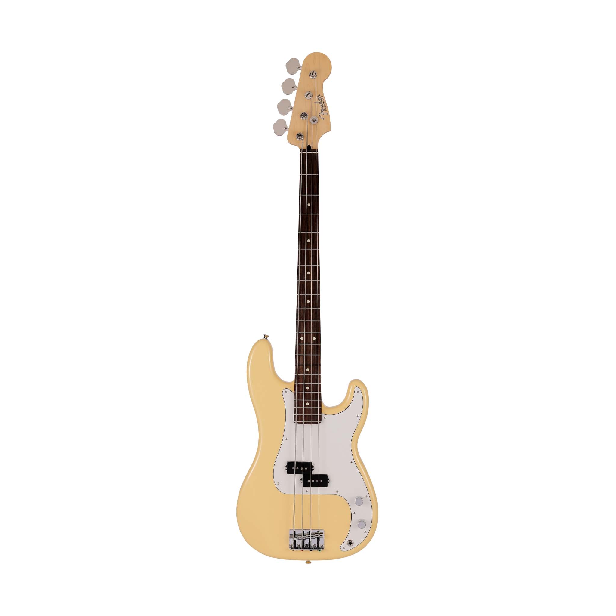Fender Japan Hybrid II Precision Bass Guitar, RW FB, Vintage White