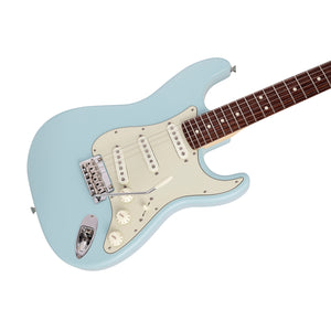 Fender Japan Junior Collection Stratocaster Electric Guitar, RW FB, Satin Daphne Blue