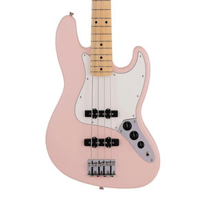 Fender Japan Junior Collection Jazz Bass Guitar, Maple FB, Satin Shell Pink