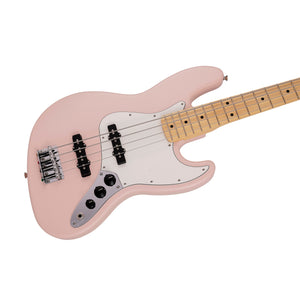 Fender Japan Junior Collection Jazz Bass Guitar, Maple FB, Satin Shell Pink