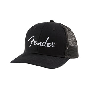 Fender Silver Logo Snapback Hat, Black